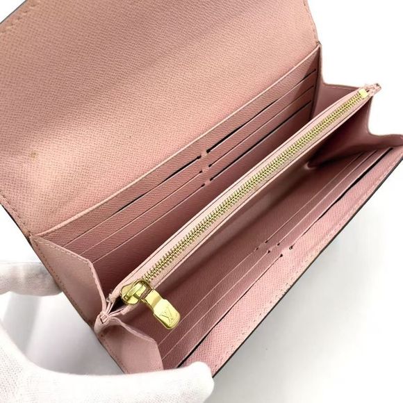 Louis Vuitton Portefeuille Sarah Damier Ebene Damier Ebene PVC Brown Folded - Picture 3 of 15